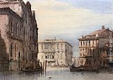 Isle Paintings - View Of The Ca Foscari on Grand Isle by William Callow